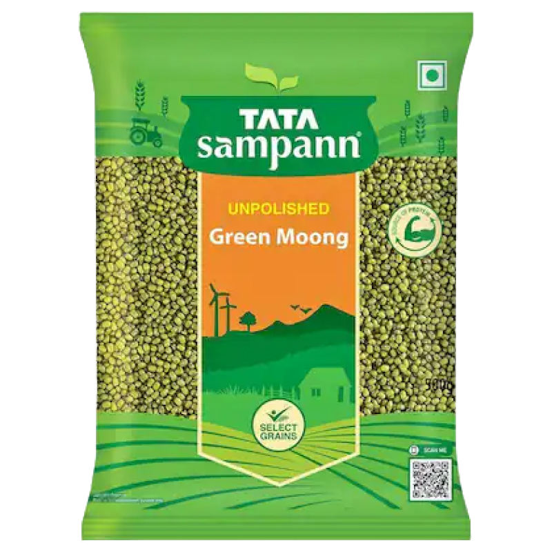 Tata Sampann Unpolished Green Moong Sabut 500g