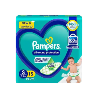Pampers Diaper Pants - Small, All Round Protection, Anti-rash Blanket, New &amp; Improved, 15pc