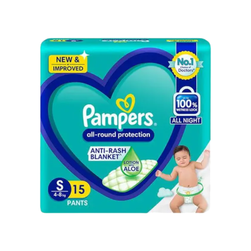 Pampers Diaper Pants - Small, All Round Protection, Anti-rash Blanket, New &amp; Improved, 15pc